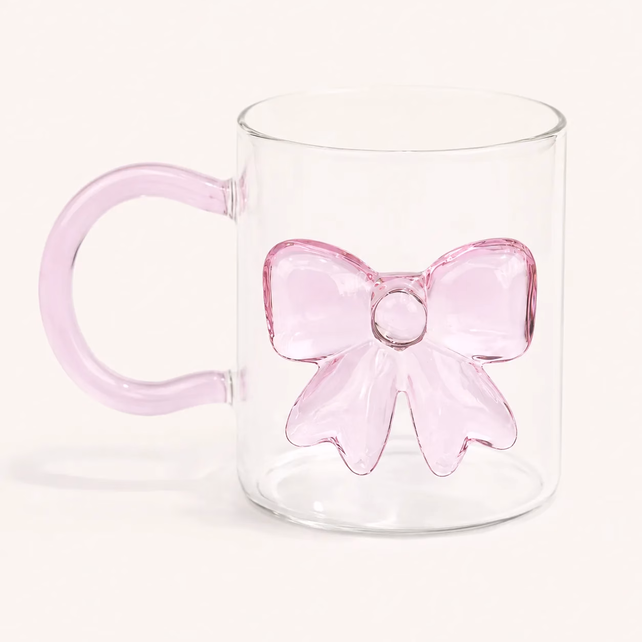 Pink Bow Glass Mug