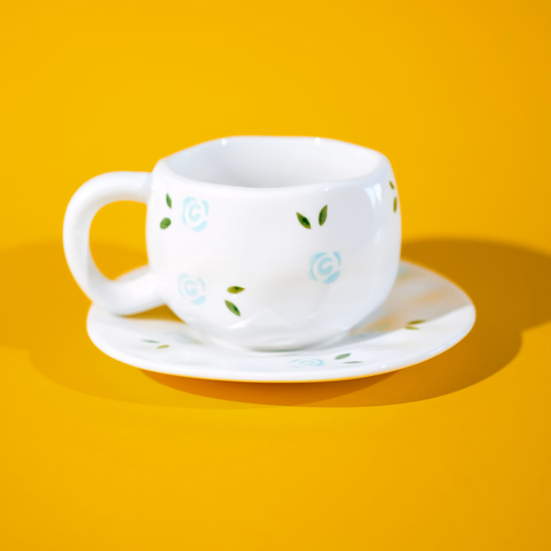 Blue Rose Cup & Saucer