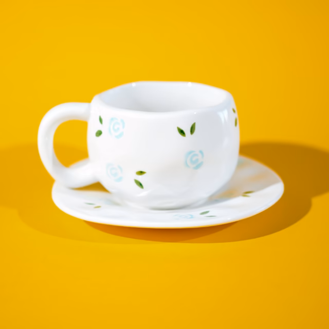 Blue Rose Cup & Saucer